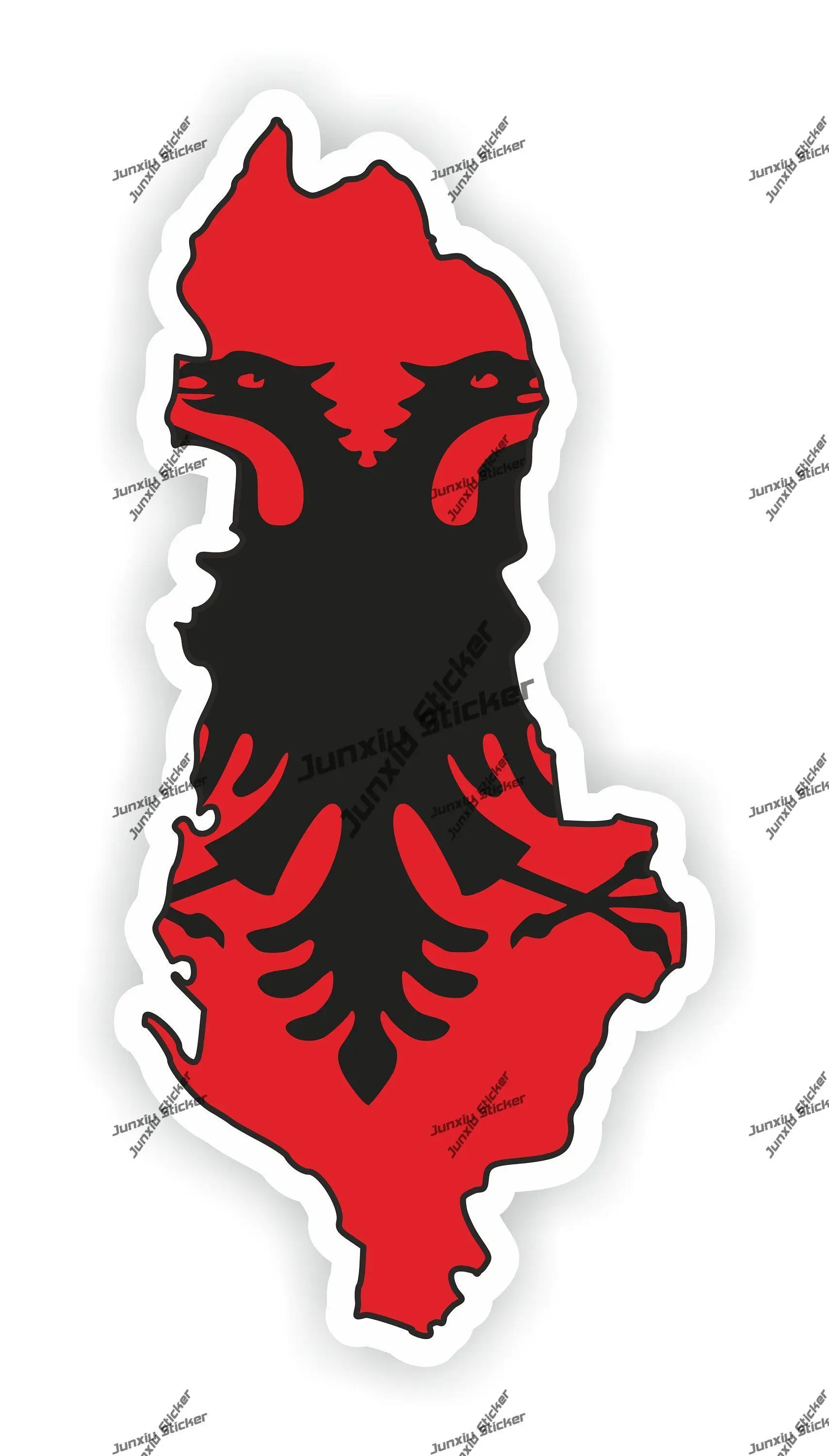 Albania Map Flag Silhouette Outline Sticker for Car SUV Laptop Book Anti Scratch Decoration Fridge Motorcycle Helmet Accessories