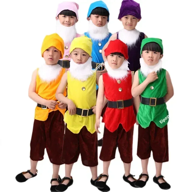 

Carnival Cosplay Clothing Christmas Performance Seven Dwarfs Costume for Children Christmas Costumes for Kids Halloween