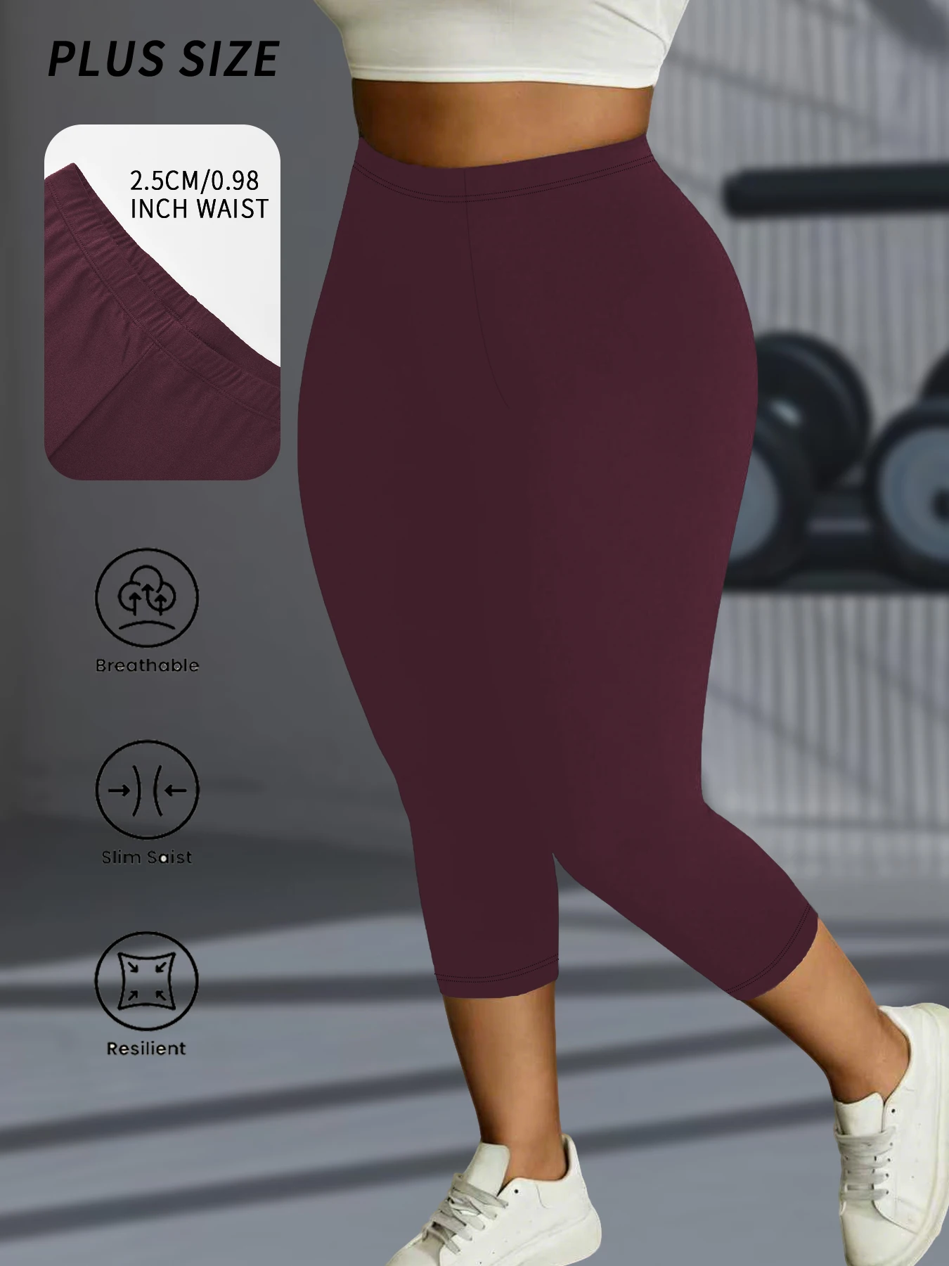 

Plus Size Athletic Yoga Leggings for Women Super Soft Capri Pants No See Through Workout Running Home Casual