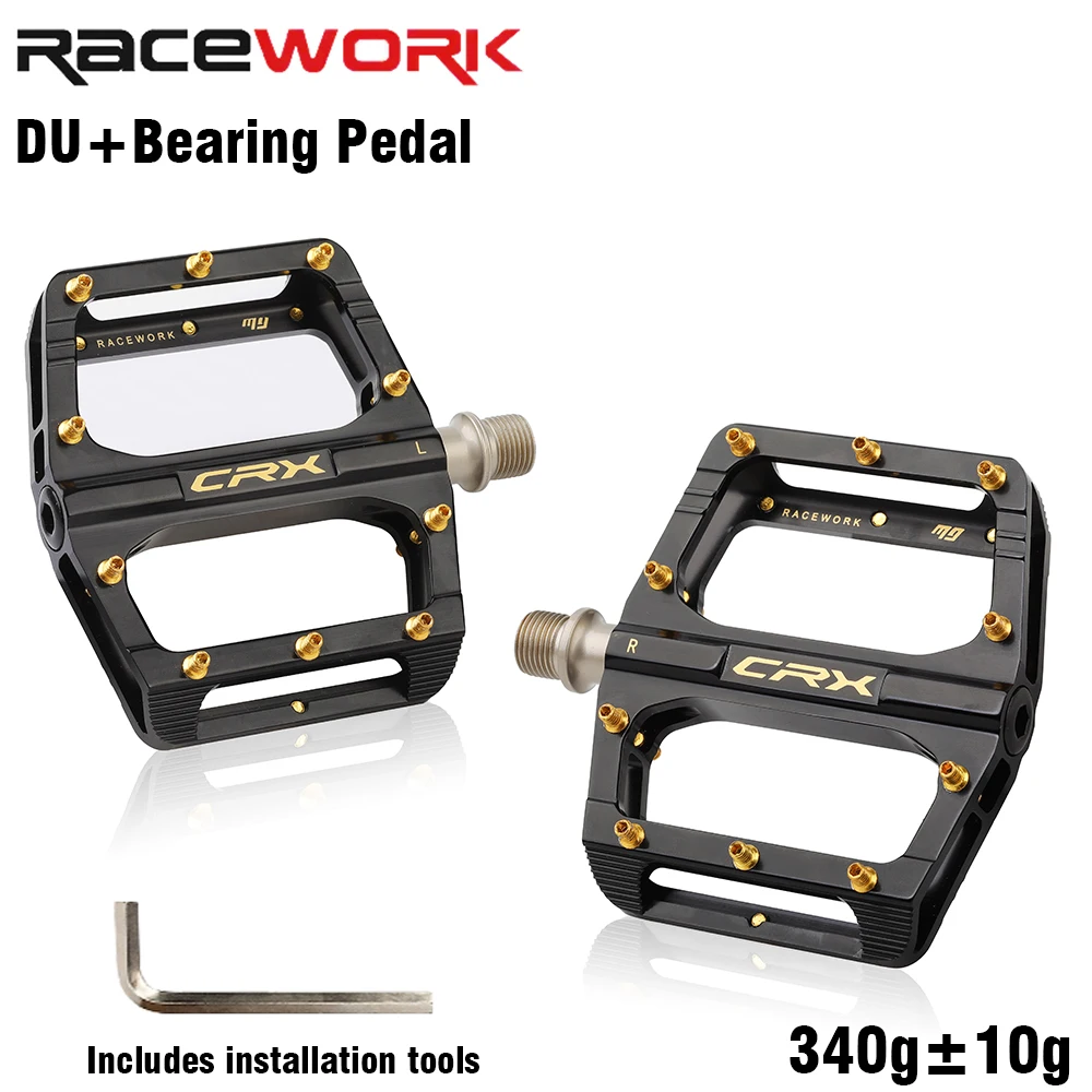 RACEWORK Fahrradpedale, ultraleichtes abgedichtetes Lagerpedal, rutschfeste Aluminium-Mountainbike-Pedale für Mountainbikes, ca. 340 g