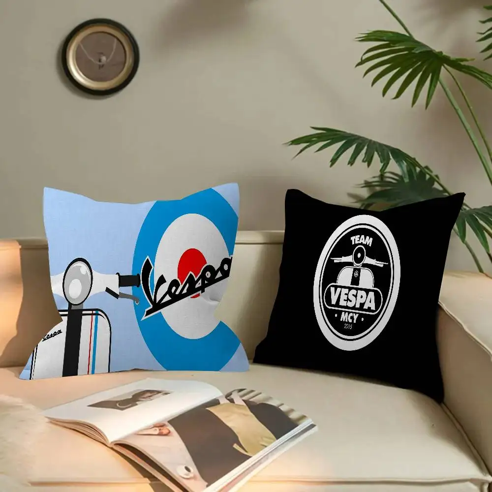 V-Vespa Logo Cushion Cover Pillow Cover Decor Pillowcase Printed Cushion Case For Couch