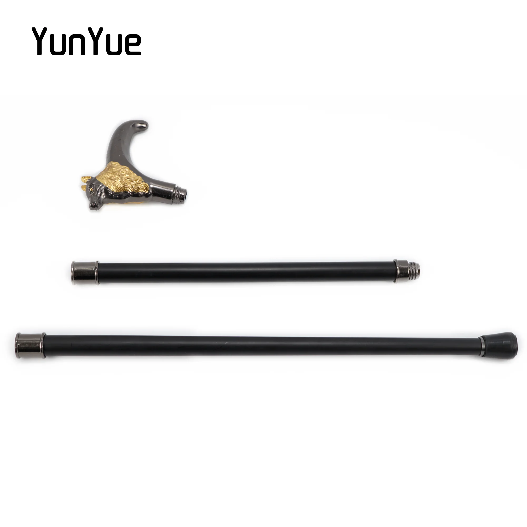 فاخر الذهب والأسود المعادن الذئب الحيوان موضة عصا للمشي ديكور هالوين تأثيري خمر حفلة المشي قصب 93 سنتيمتر