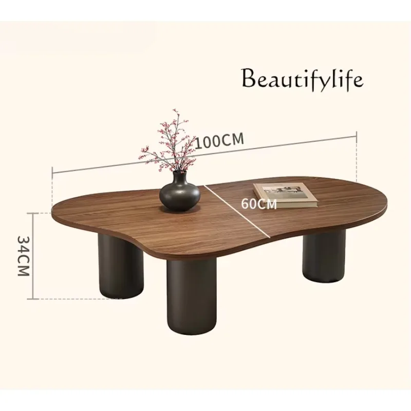X35 French Minimalist Medieval Style Solid Wood Cloud Coffee Table Small Apartment Household Coffee Table