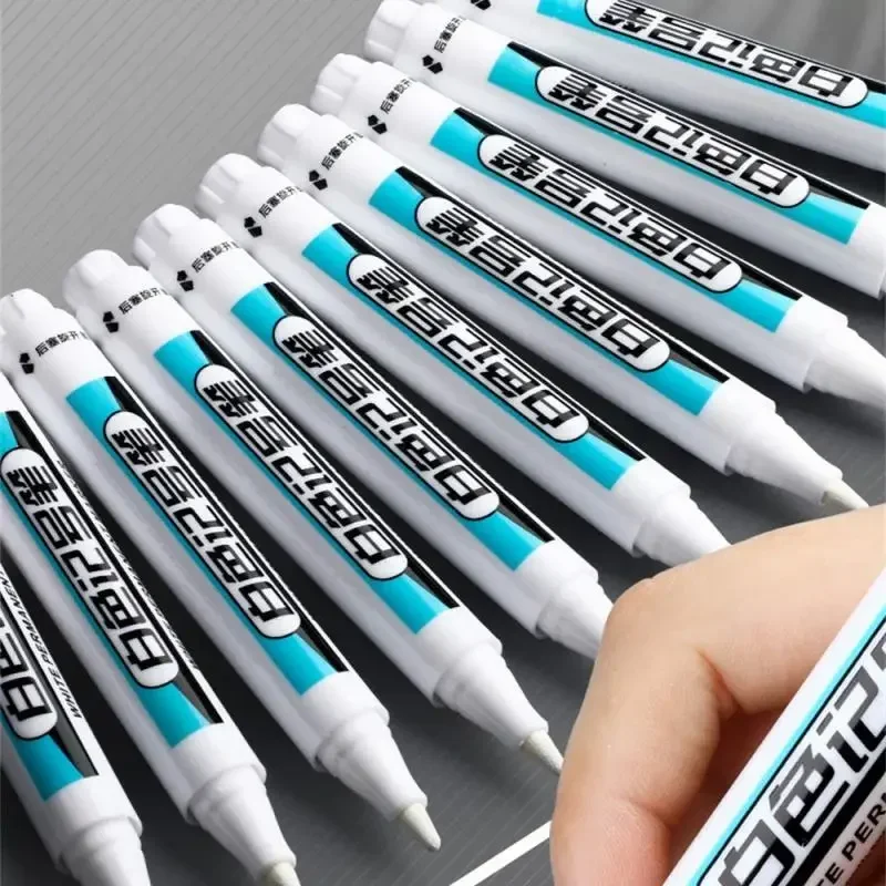 0.7/1.0/2.5 มม.สีขาวถาวร MARKER ปากกา 1/5/10Pcs เครื่องหมายสีสําหรับไม้ ROCK พลาสติกหนังแก้วหินโลหะ Art Supplies