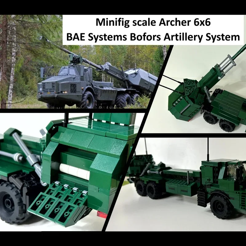 948pcs MOC Minifig Scale Archer Self Propelled Model Building Blocks Toys Architecture Christmas Gift DIY Creative Brick Kids