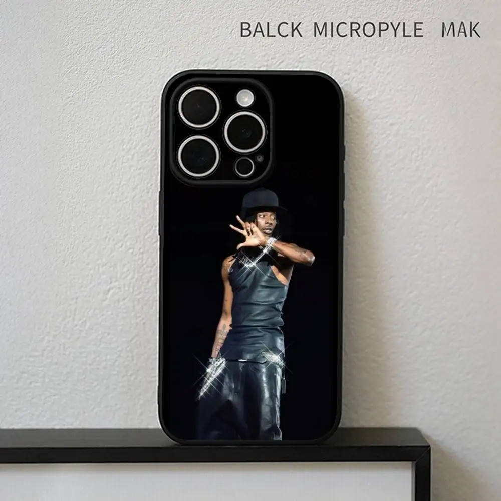 Etui na telefon z rapferem Playboi Carti na iPhone'a 17, 16, 15, 14, 13, 12, 11 Plus, Pro Max, miękkie, czarne.