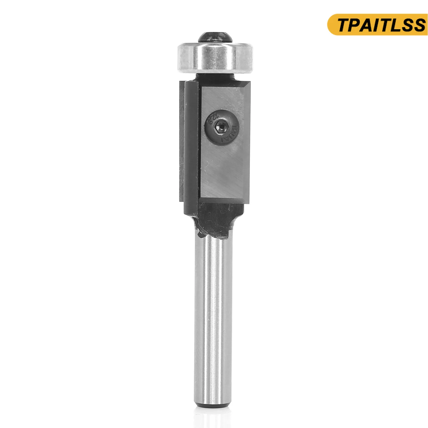 ボトムベアリングフラッシュトリムルータービットインサートソリッドカーバイドビット交換可能なフライスカッター、木材トリミング用、1-4インチシャンク