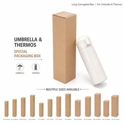 Rectangular Corrugated Box Brown Cardboard Packaging Boxes For Umbrella Thermos Cup Mailing Protection Box Business Supplies