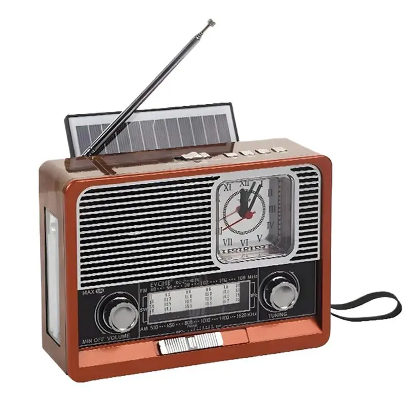 

Solar Powered Radio With Speakers USB Rechargeable Survival Gear With Long Battery Life For Camping Outdoor Indoor Car Use