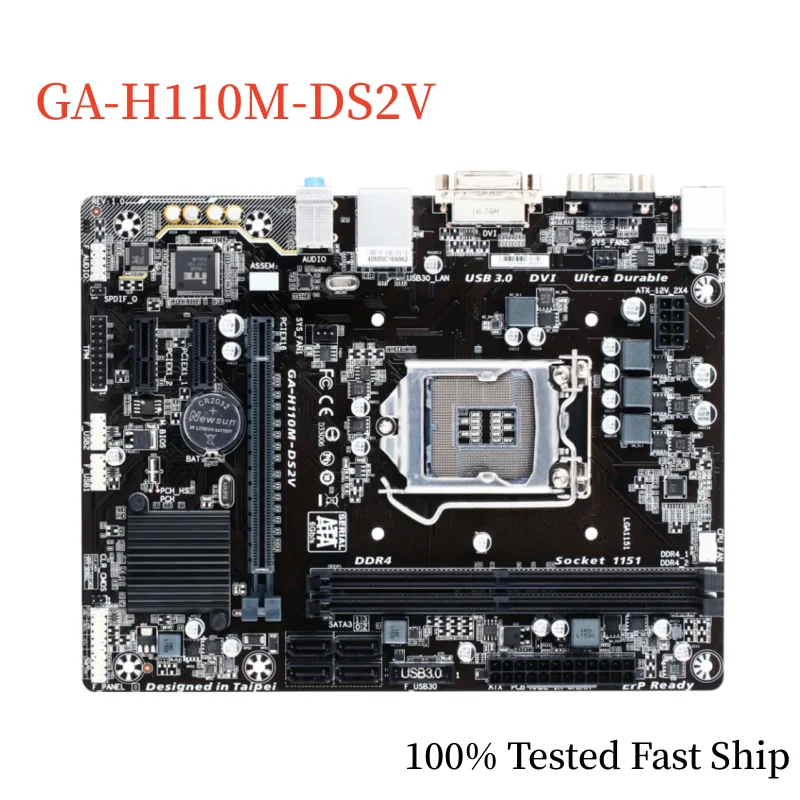 

For Gigabyte GA-H110M-DS2V Motherboard H110 32GB LGA1151 DDR4 Micro ATX Mainboard 100% Tested Fast Ship