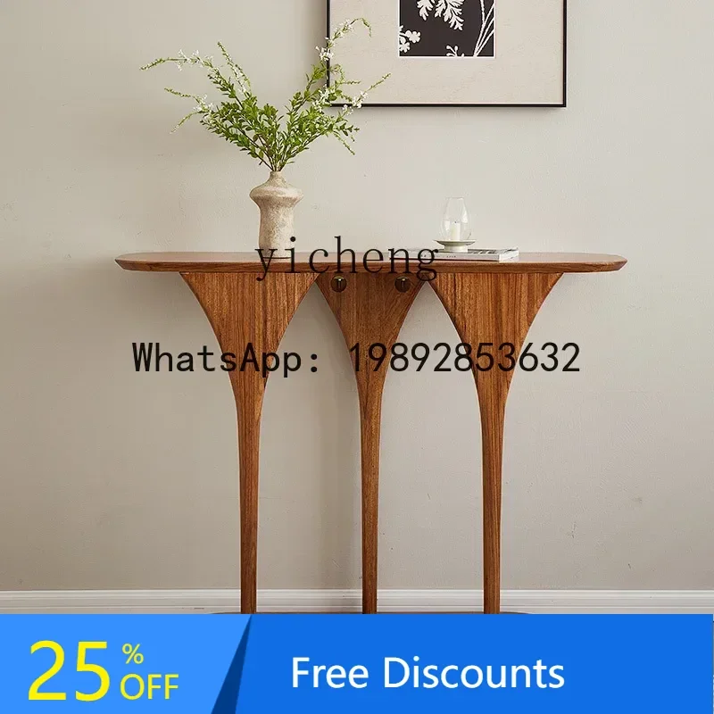 

AA all-solid wood entrance table modern simple long case Italian light luxury small apartment against the wall narrow table