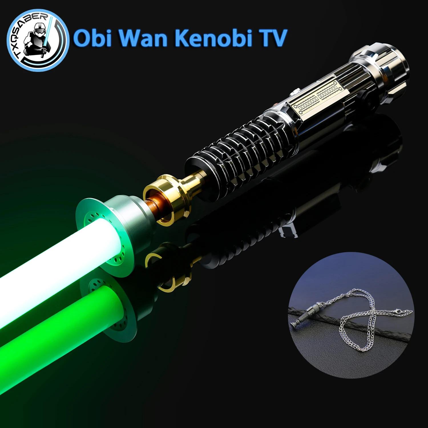 

Obi Wan Kenobi TV TXQSABER Jedi RGB Neopixel Lightsaber Heavy Dueling Laser Sword Smooth Swing Metal Hilt SD Card Bluetooth Gift