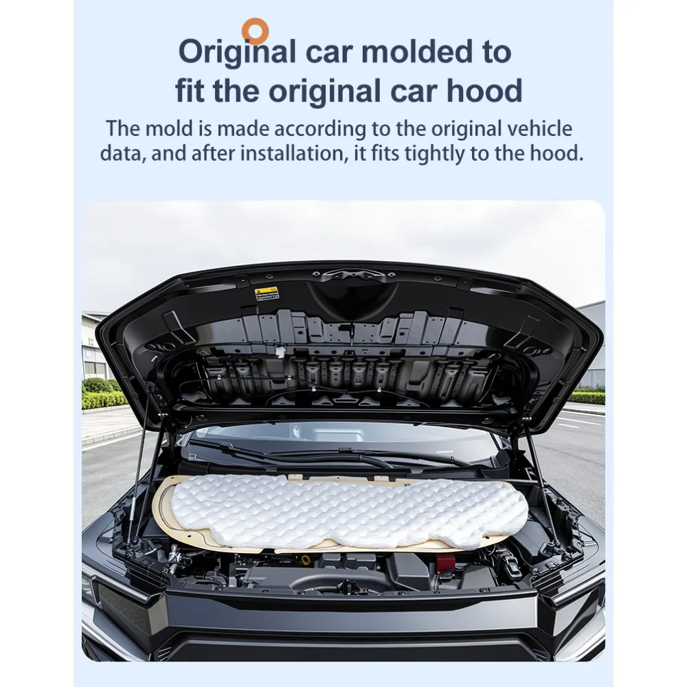 Für Toyota RAV4 2026-2028 Motorhaube Isolierwatte Schalldämmung Hitzeschutzmatte Motorabdeckung Wärmeabsorptionspad Zubehör – Detail 2