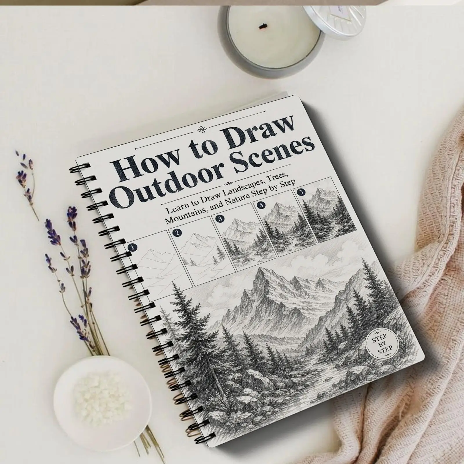 Basic Drawing Book Step-by-Step Outdoor Scene Guide Master Landscapes Trees Mountains Natural Art Sketch Tutorial