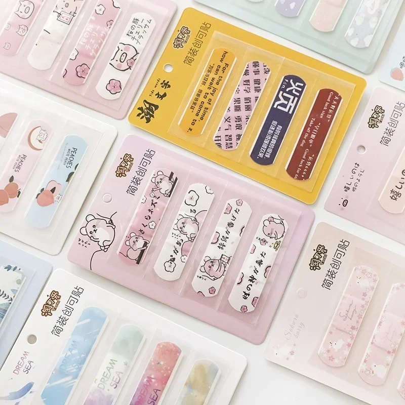 3Pcs Waterproof Breathable Cute Cartoon Band Aid Hemostasis Adhesive Bandages First Emergency Kit For Kids Children