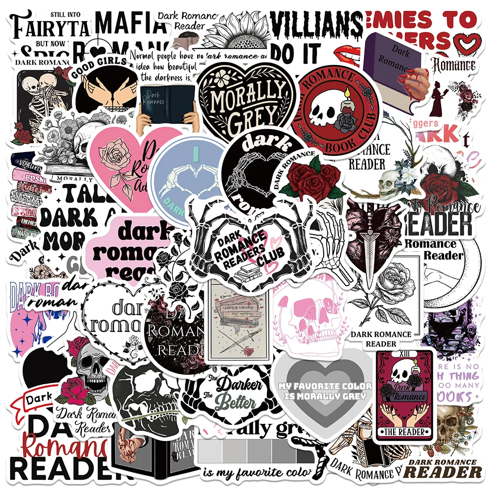 

50pcs Dark Romance Reader Stickers Funny Cool Decals For Water Bottle Laptop Luggage Skateboard Scrapbook Cars Graffiti Sticker