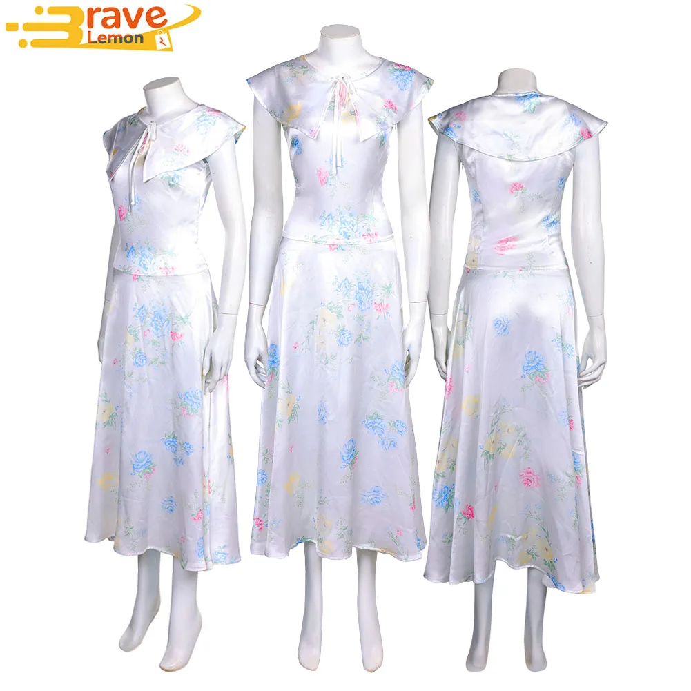 

Lady Mary Crawley Cosplay White Dress TV Downton Abbey Costume Roleplay for Women Female Disguise Halloween Carnival Party Suit