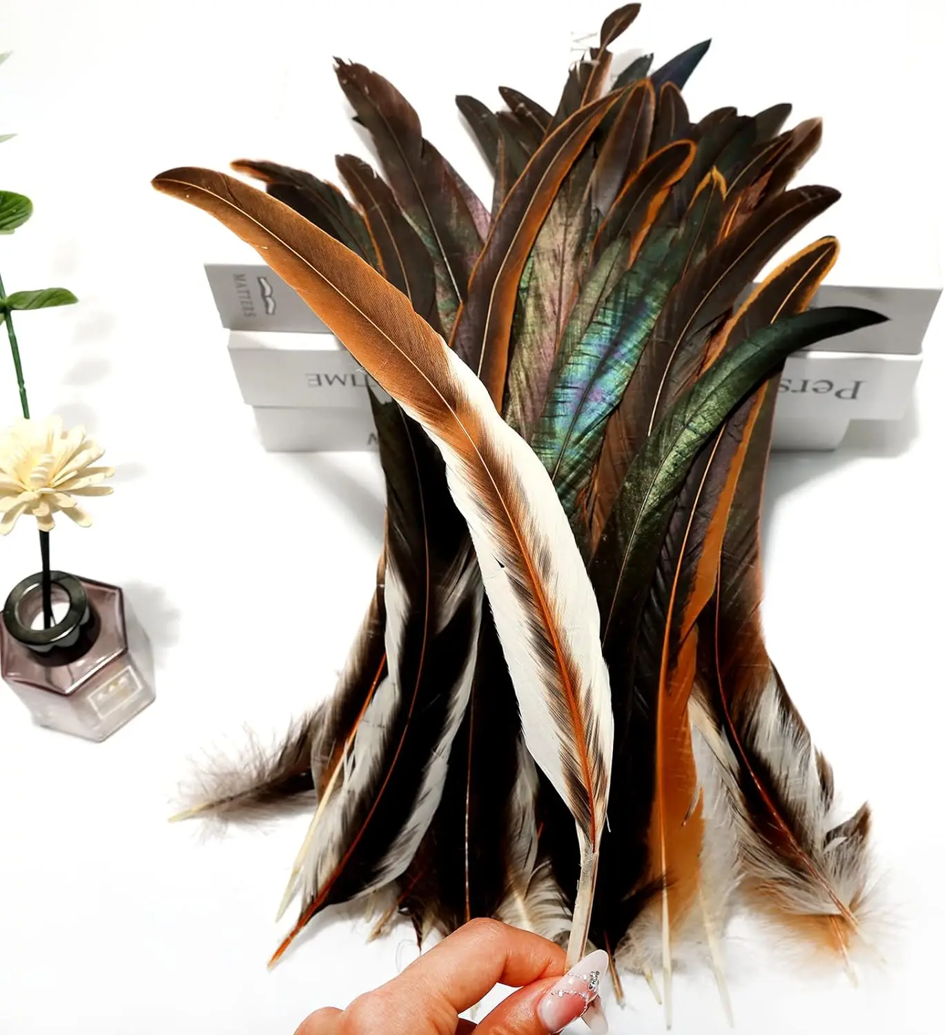 100PCS Rooster Tail Feathers 10-18Inch 25-45cm Carnival Party Performances Stage Costume Decoration DIY Headwear Feathers