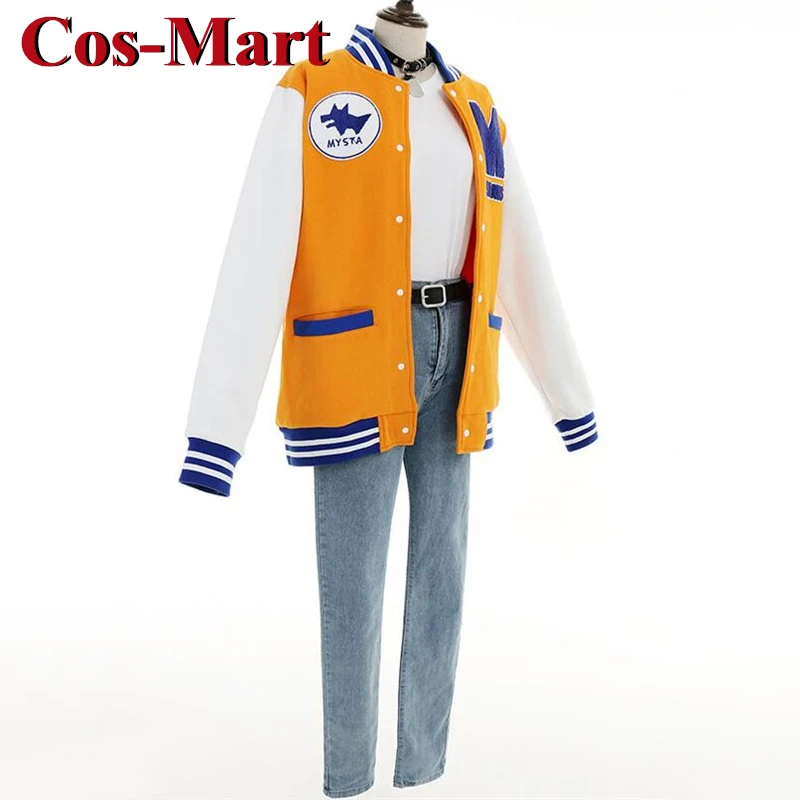 Cos-Mart Anime Vtuber Luxiem Mysta Cosplay Costume Fashion Handsome Baseball Uniform Activity Party Role Play Clothing