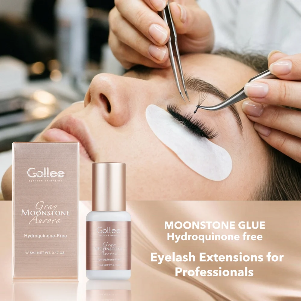 Gollee 0.5s Light Gray Point Is Traceless Glue for Eyelash Hydroquinone Free Professional Lash Extensions Glue for Salon Makeup