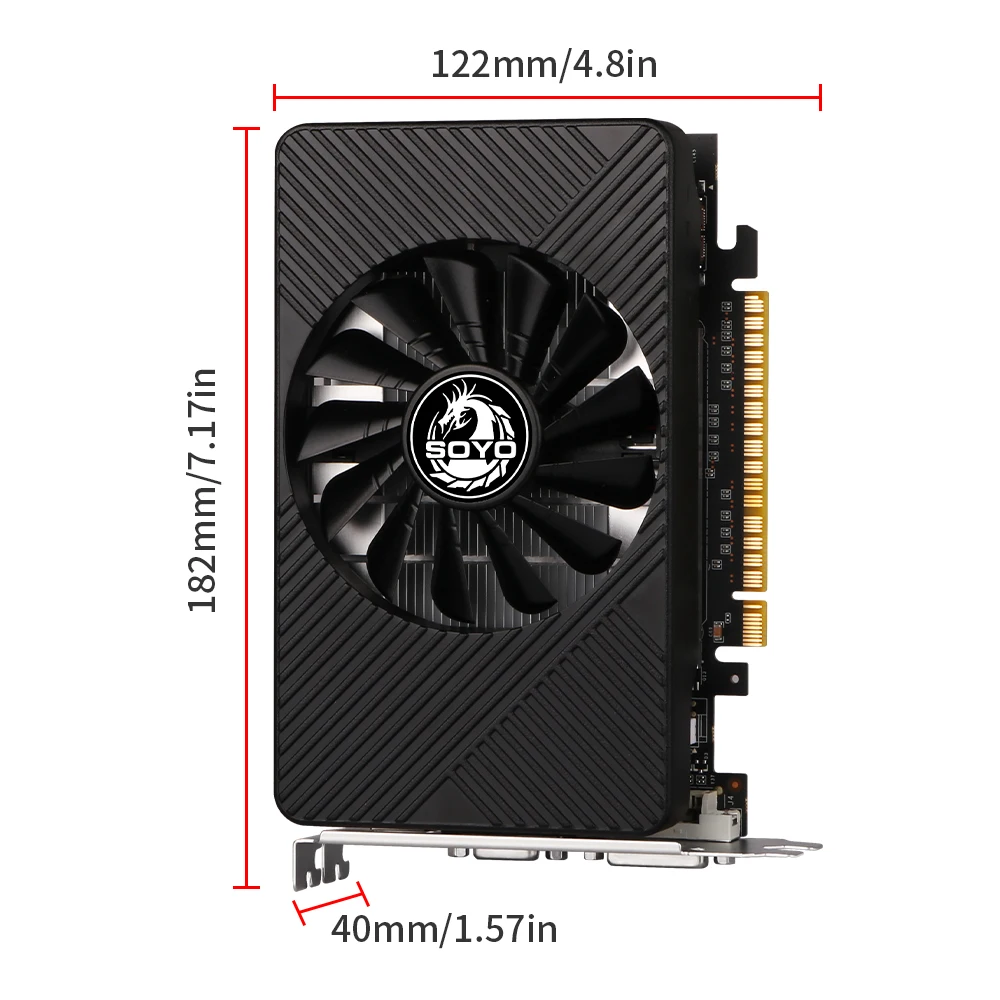 SOYO GTX 550TI Graphics Card GDDR5 2GB 40NM Video Card 128BIT HDMI VGA DVI PG Game Computer Com NVIDIA 700MHZ Single Fan