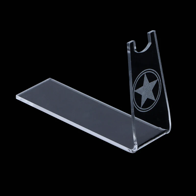 (.) 1pcs Small Clear Acrylic Outdoor Pistols Holder Model Showing Display Stand Rack