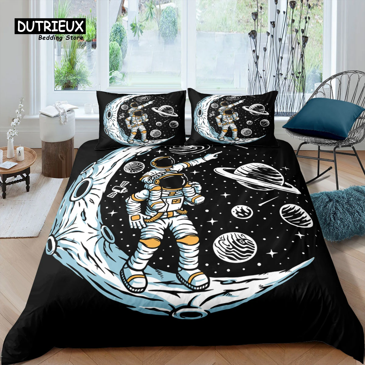 

Home Living Luxury 3d Funny Astronaut Bedding Set Duvet Cover Set Pillowcase Kids Bedding Set Queen and King EU/US/AU/UK Size