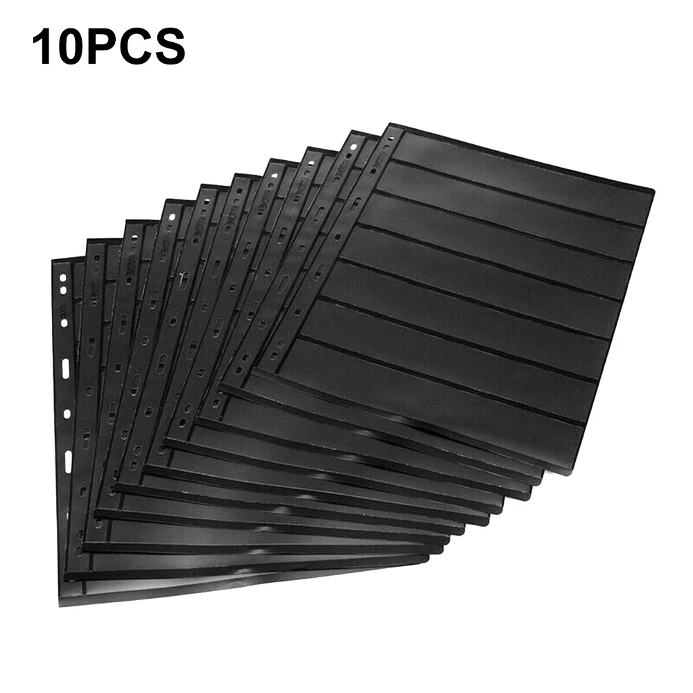10Pcs Stamp Pages Collector Double Sided  Album Page for Stamp Album Binder with 9 Hole Binder Sleeves for Stamp Collector