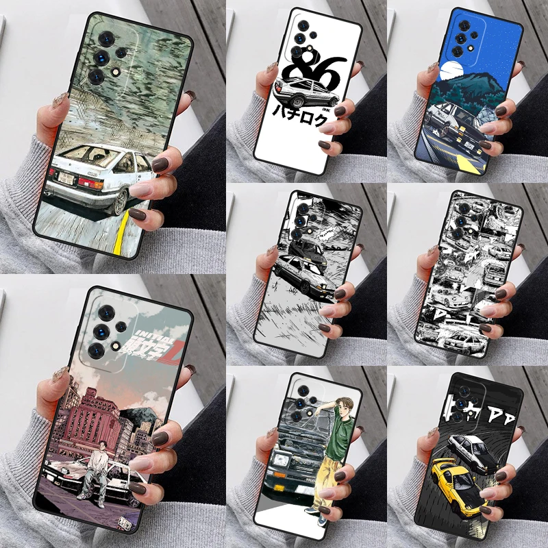 INITIAL D Super Car AE86 Phone Case For Samsung Galaxy S23 S21 S20 FE S24 S22 Ultra Note20 S10 S9 S8 Plus A40 A52 A12 A13 A53