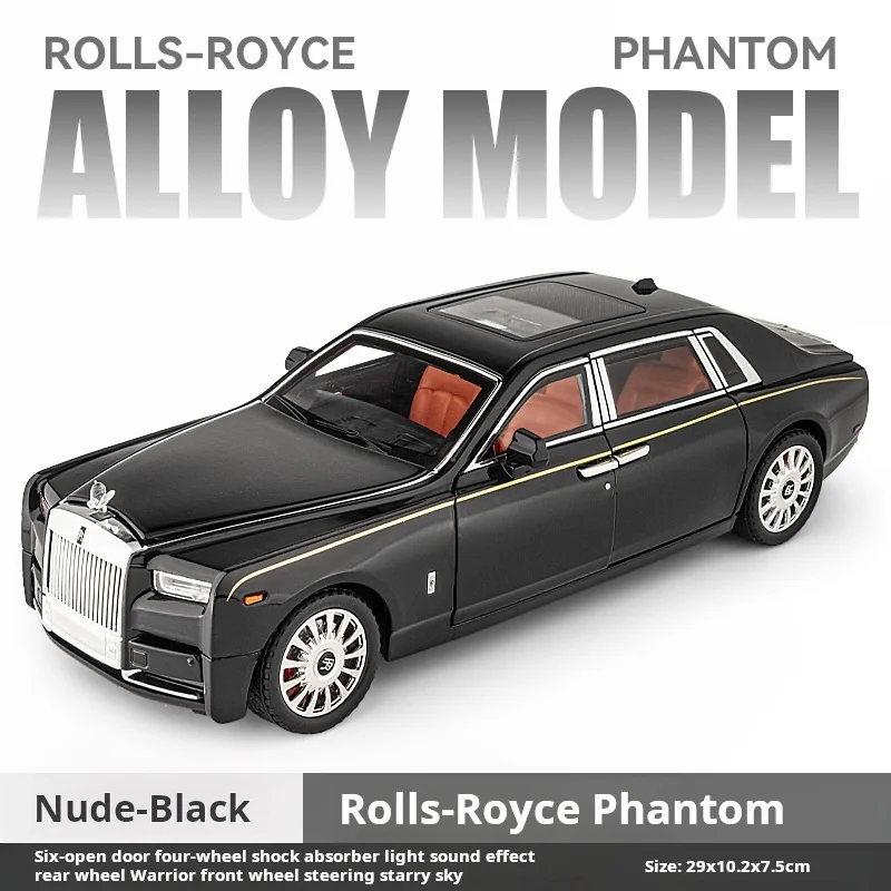 Modèle de collection Rolls-Royce Phantom à l'échelle 1:18, en alliage métallique, avec son et lumière, véritable cadeau pour garçons