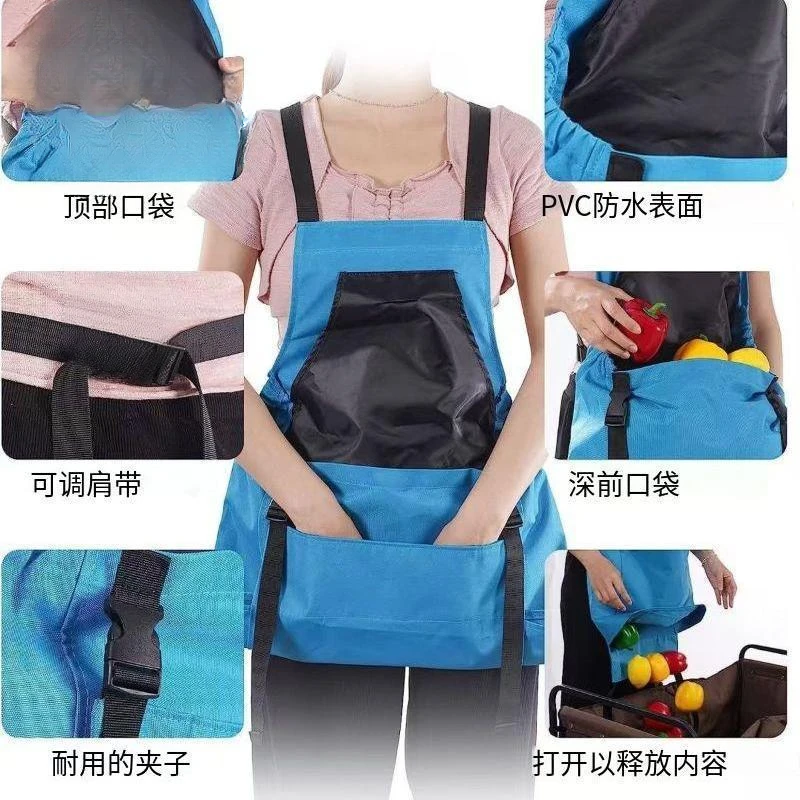 Verstellbarer Schultergurt zum Pflücken großer Taschenschürze für die Gartenarbeit