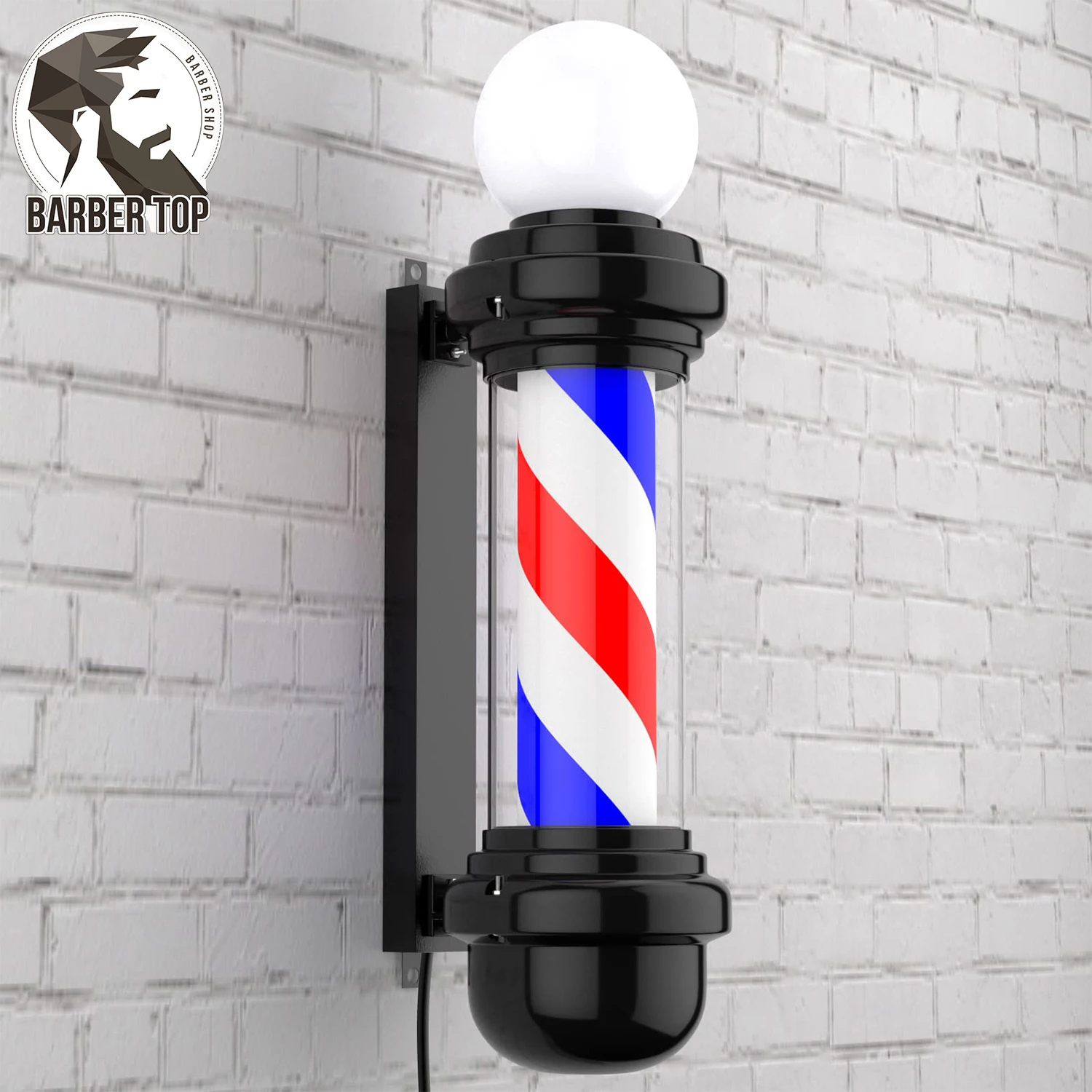 

Barber Pole Light Cylindrical Hair Salon Barber Shop Classic Open Signboard Sign High Quality Wall Mounted LED Rotating Light