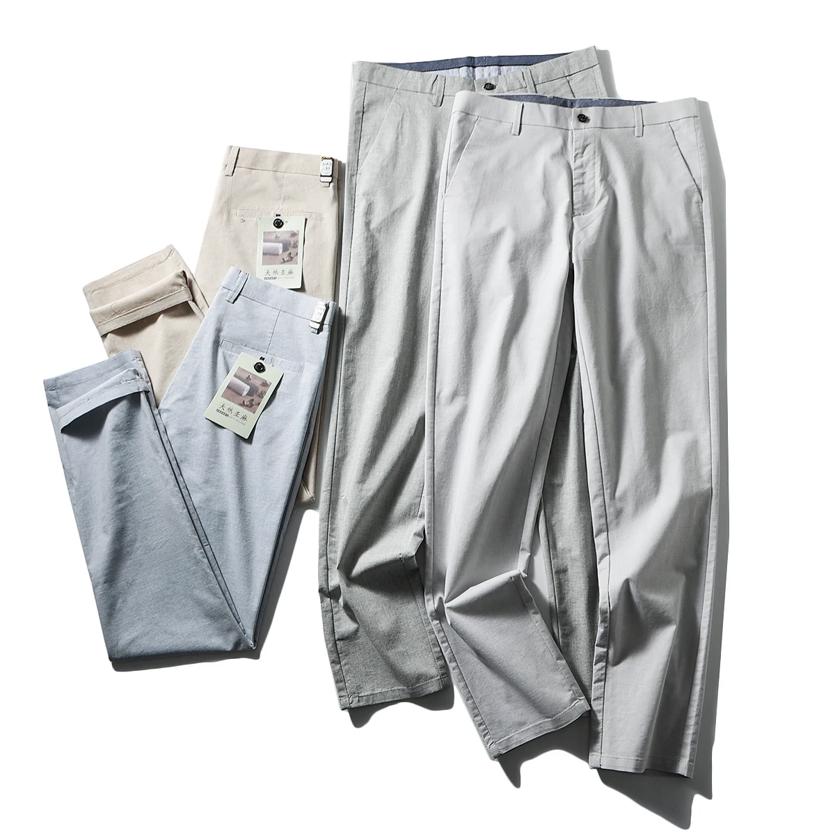 

Удобные облегающие льняные повседневные брюки для мужчин, весна-лето, прямые брюки, крутые дышащие модные городские брюки