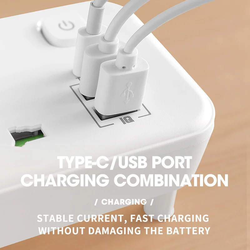 EU US UK Plug Universal Outlet Power Strip Network Filter Wall Charger AC Separate Control With USB Type-C LED Worldwide Socket