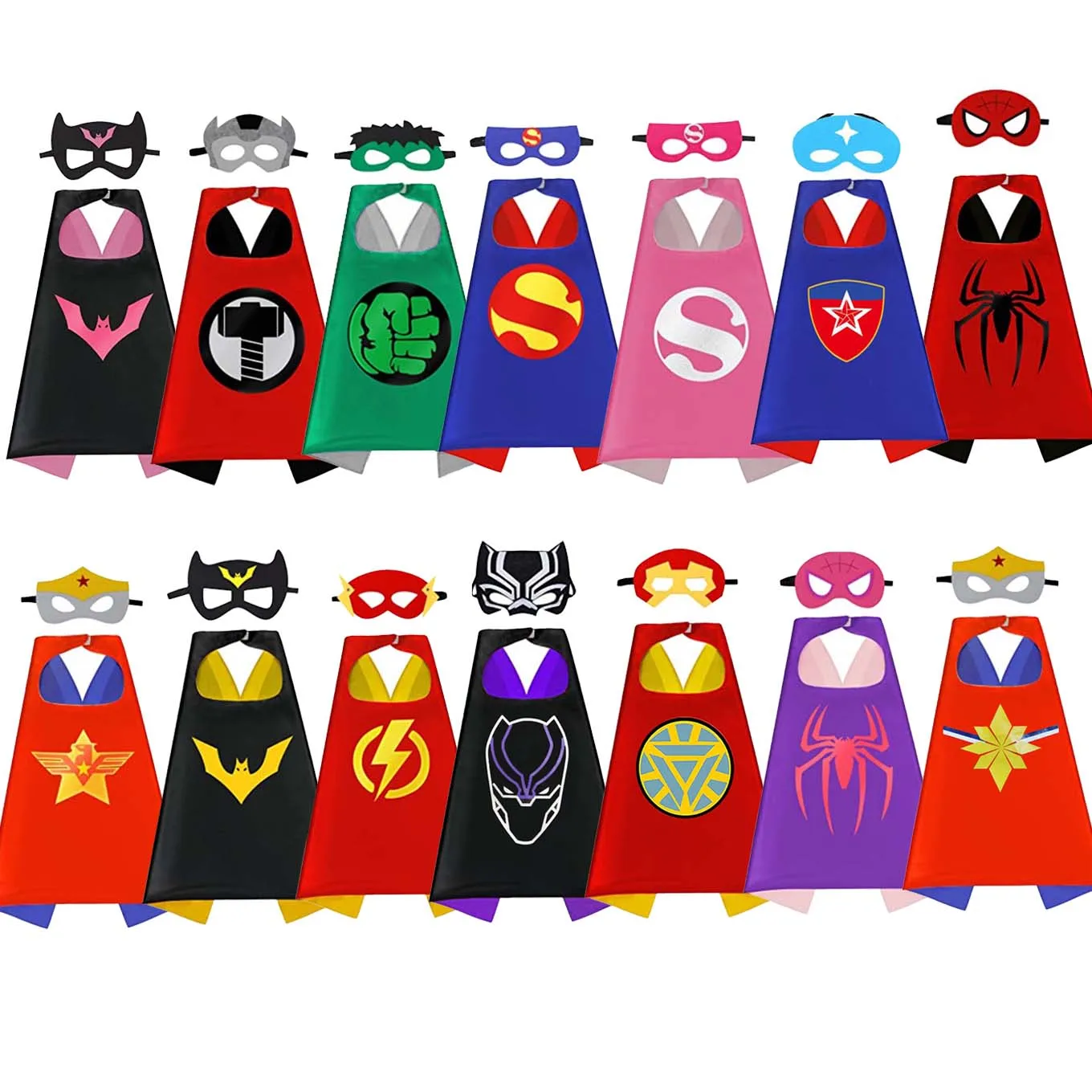 Capas de superhéroe cosplay de Navidad para niños y niñas, regalos para niños, disfraces de dibujos animados, suministros para fiestas, regalos de Pascua y halloween