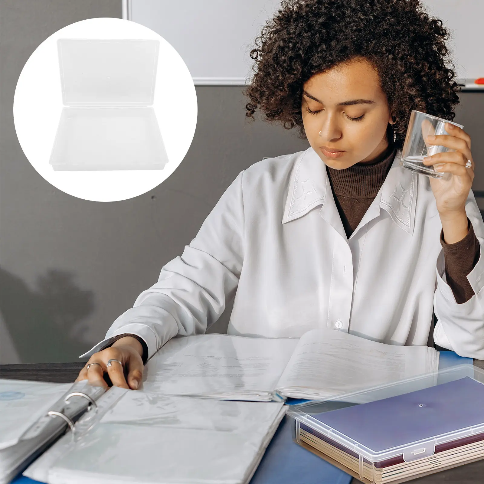 Boîte de rangement pour documents en plastique, étui exclusif pour dossiers, porte-certificats de voyage, boîte de rangement de bureau pour cartes, photos et documents.
