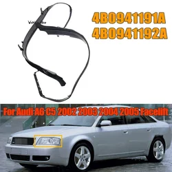 4B0941191A 4B0941192A 2x for Audi A6 C5 2002-2005 Front Headlight Seal Cover Fog Light Frame Trim Ring Facelift Car Styling