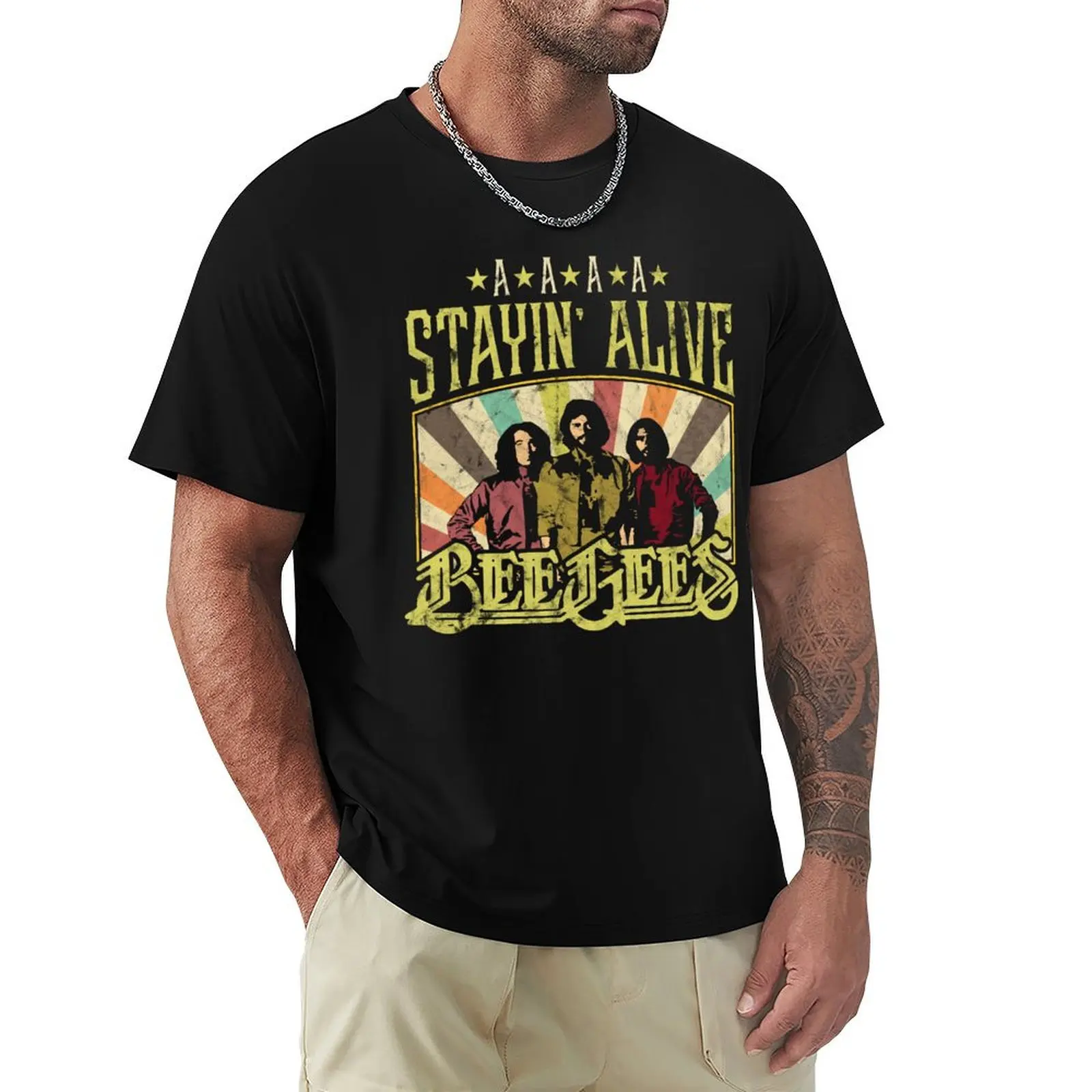 

Bee Gees Stayin Alive T-Shirt summer clothes cute tops hippie clothes blacks t shirts men