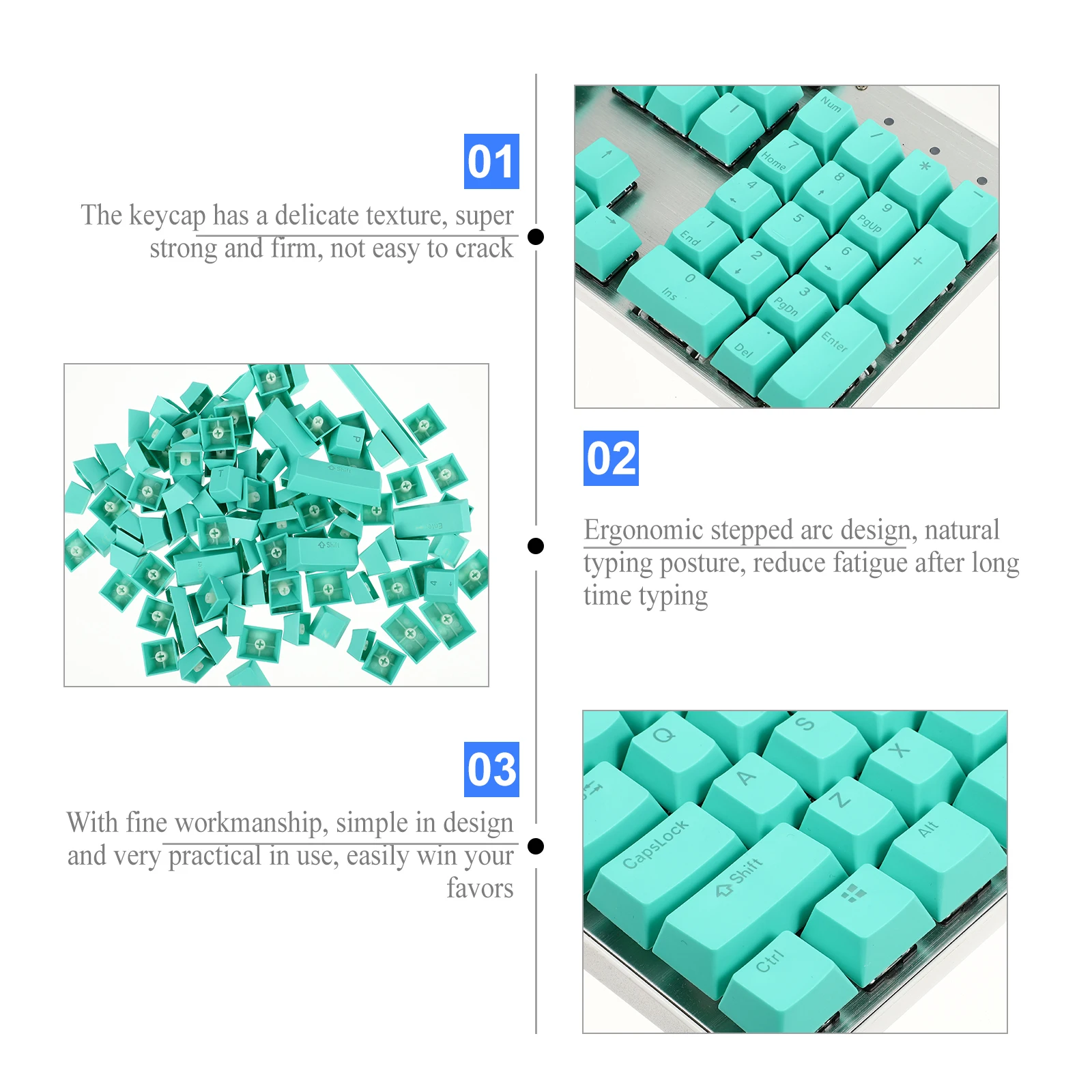 1 set Pbt Keycaps Set Mechanical Keyboard Caps Ergonomic Design Durable Replacement For Pc Computer Keycaps Decorative Keys