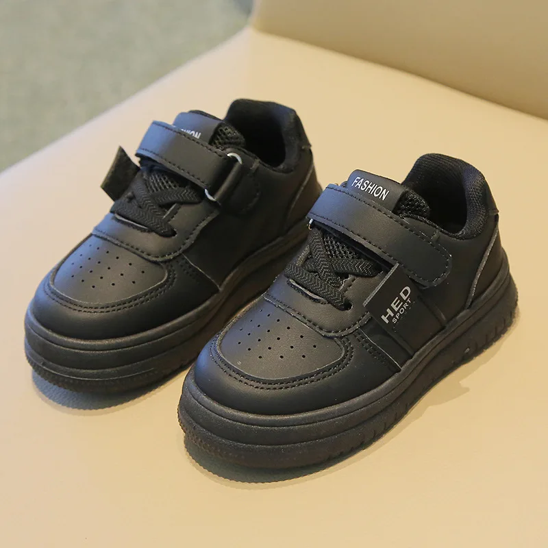 

Children's Sneakers2024Spring and Autumn New Boy's Casual Shoes Girls' Black Board Shoes Soft-Soled Shoes for Baby Single