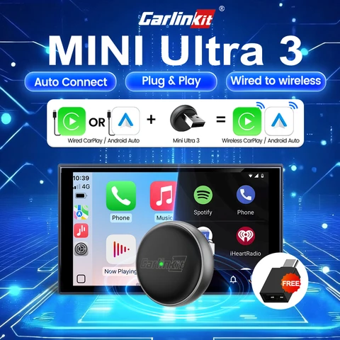 Беспроводной Адаптер Carlinkit 2-в-1: Преобразует Проводной CarPlay В Беспроводной, Plug & Play, USB Type-C
