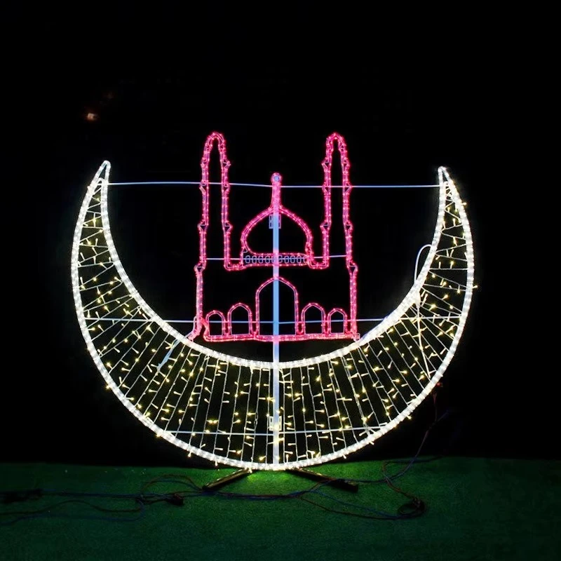 

Outdoor Waterproof IP 65 Warm White Led Homemade Decor Eid Ramadan Muslim Decoration Ornaments Motif Light