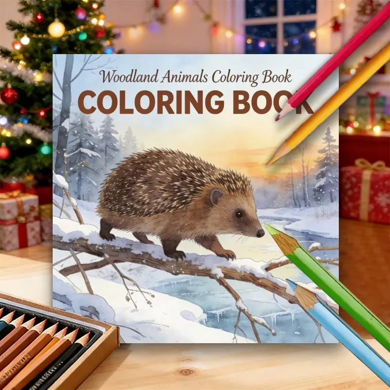 Adult Coloring Book: Woodland Animals with Hedgehog Designs,Enjoy a Moment of Tranquility,Relax Body and Mind,Unleash Creativity