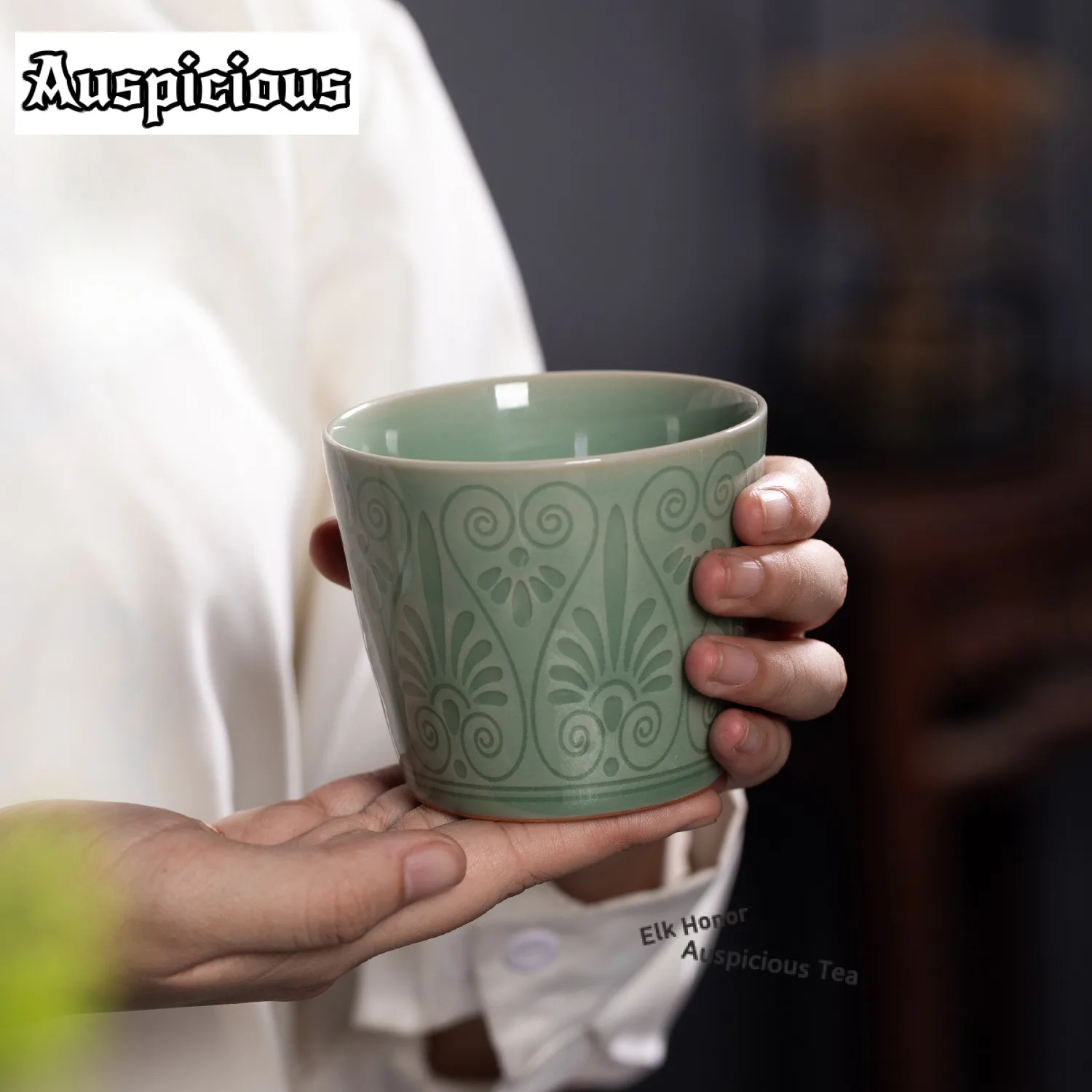 238ml Longquan Celadon Cola Mug Mocha Cups Personal Mug Bubble Teacup Cold Hot Water Jug Household Hand Warmer Cafes Ornaments