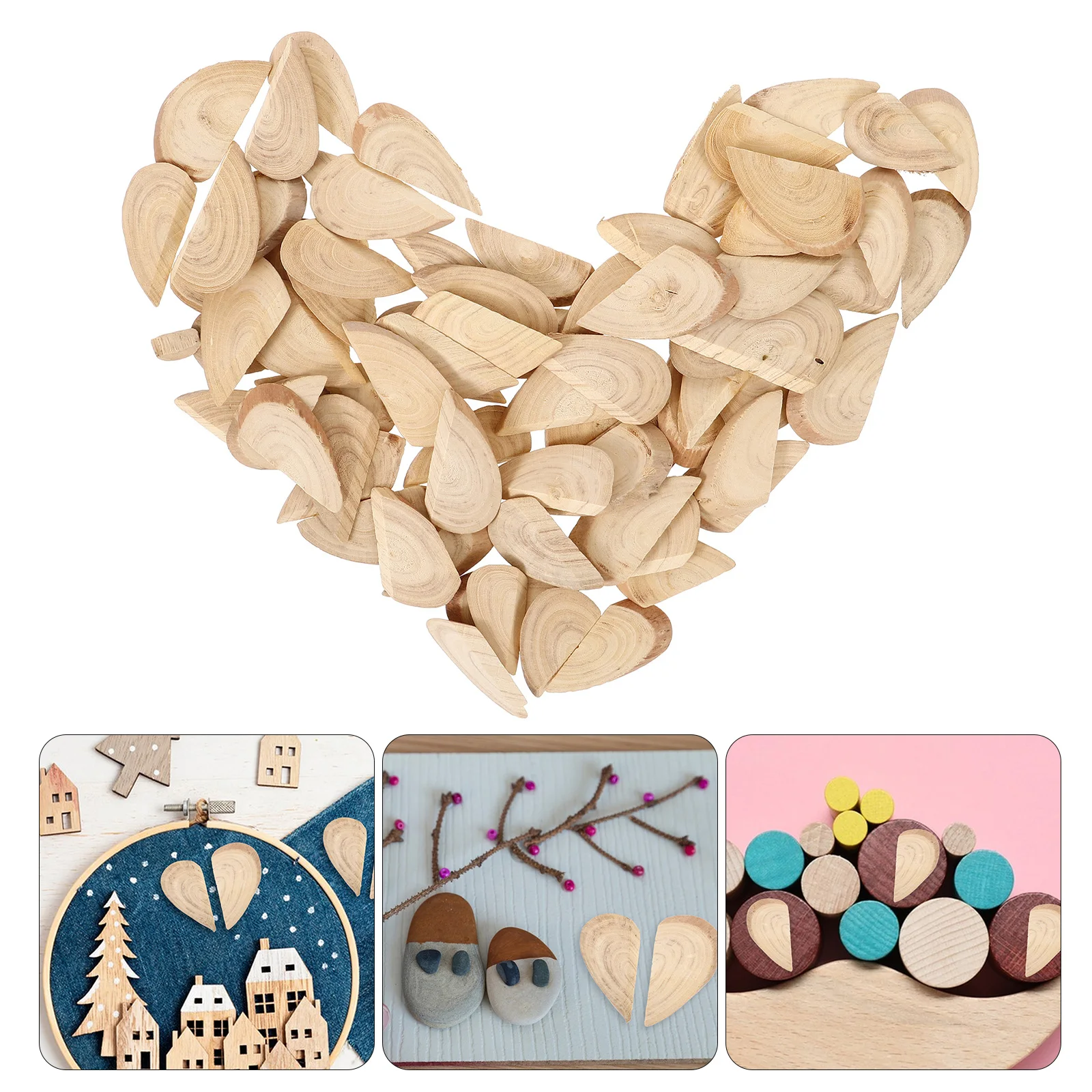 

70pcs Wood Chip Activity Materials DIY Slices Crafts Natural Crafting rustic weddings photo props h made decorations