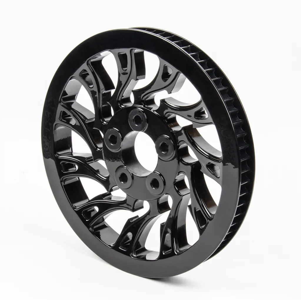 

Hopero Motorcycle Black Hollow-out Bole Pulley Matching Wheels for Harley 2018+ Softail Models