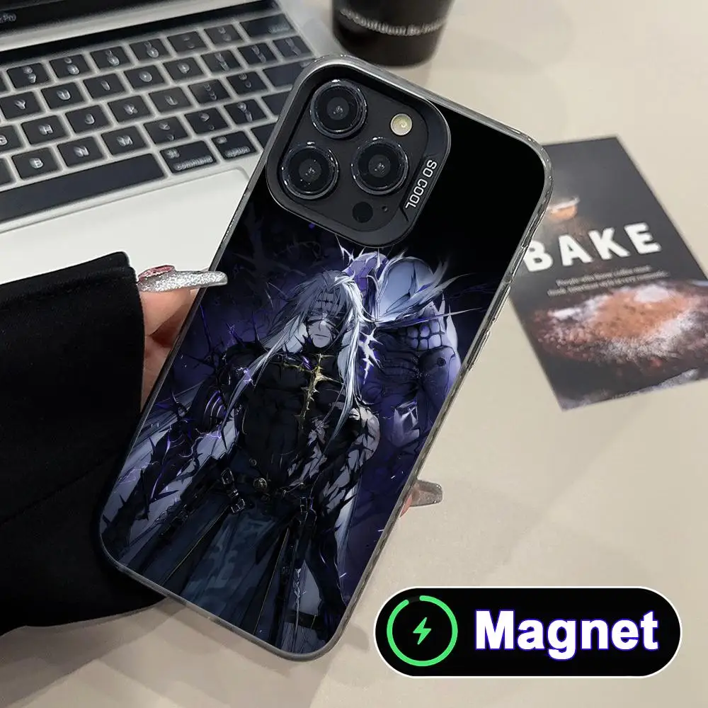 

Чехол для телефона Wuthering Waves Calcharo для iPhone 17 16 15 14 13 12 11 Air Pro Max Plus, цветной серебристый чехол MagSafe