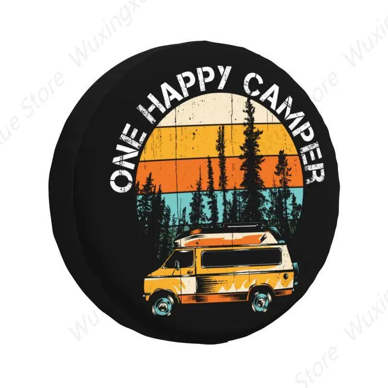 

Happy Camper Spare Wheel Tire Cover for Mitsubishi Pajero Adventure Camping Travel Car Jeep RV SUV Camper Vehicle Accessories