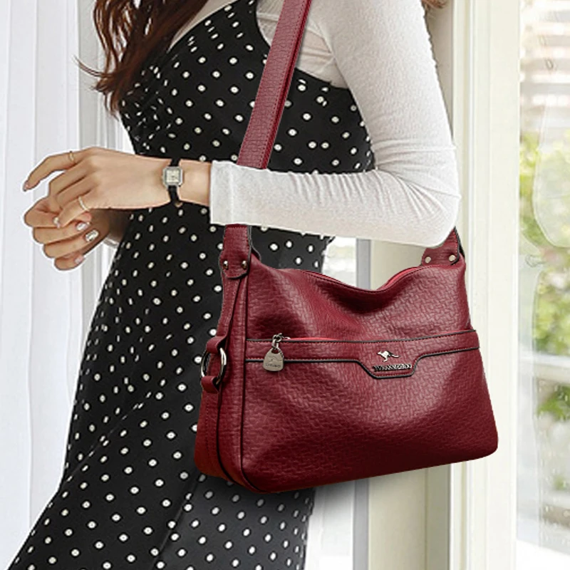 حقائب يد نسائية من الجلد الناعم عالي الجودة حقائب كتف كروس للنساء 2025 حقيبة ساعي الموضة للسيدات Bolsas الأنثوية #5