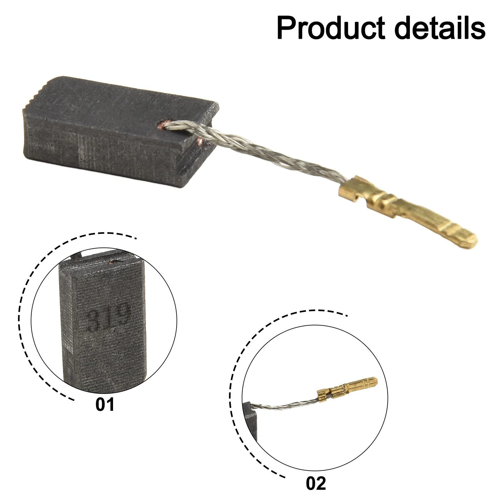 W8-115 Replacement Carbon Brush 4 Pcs Set Metal Carbon Material Suitable For W8-125 4pcs Carbon Brush For Power Tools